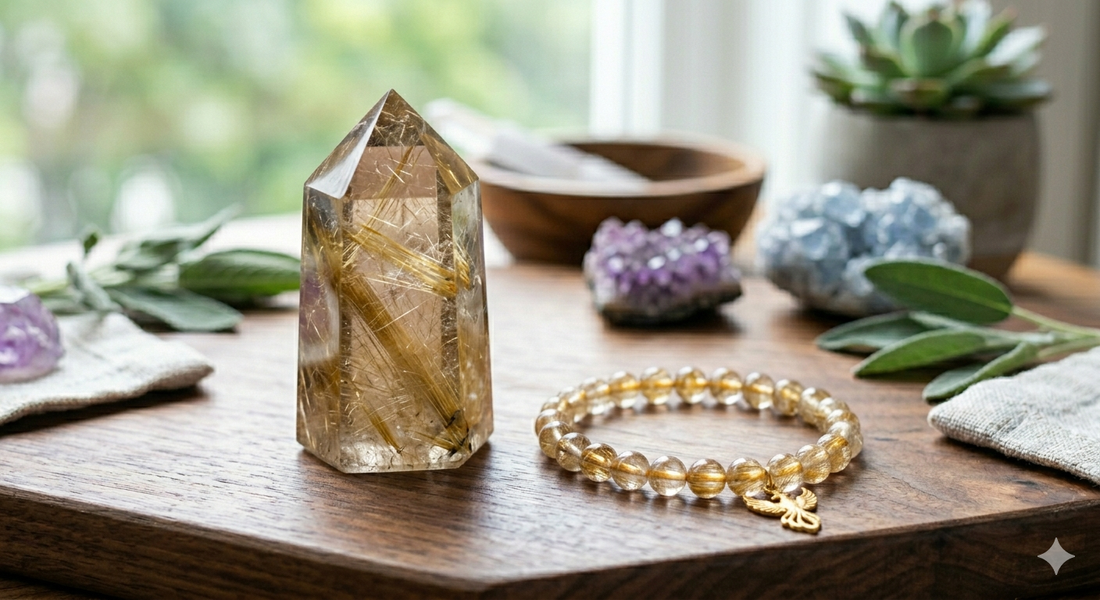 Golden earthy crystal bracelets for the Earth element in BaZi by YUANRA
