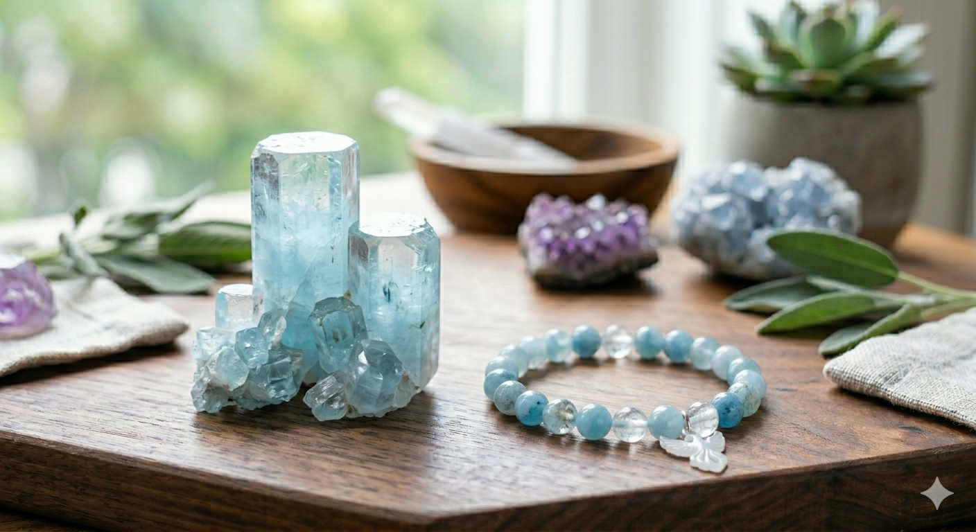 Blue and black crystal bracelets for the Water element in BaZi by YUANRA