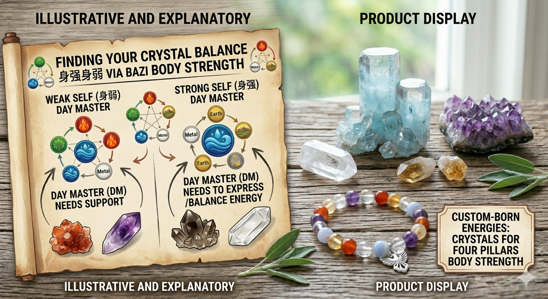 How a strong or weak BaZi day master changes crystal choice, by YUANRA