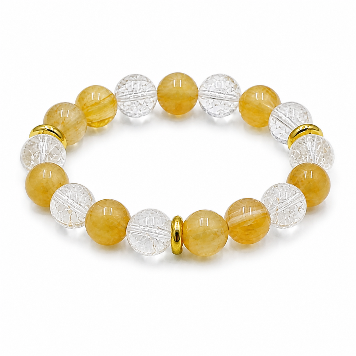 Yellow Fluorite & Aqua Aura Bracelet – Clarity & Spirit