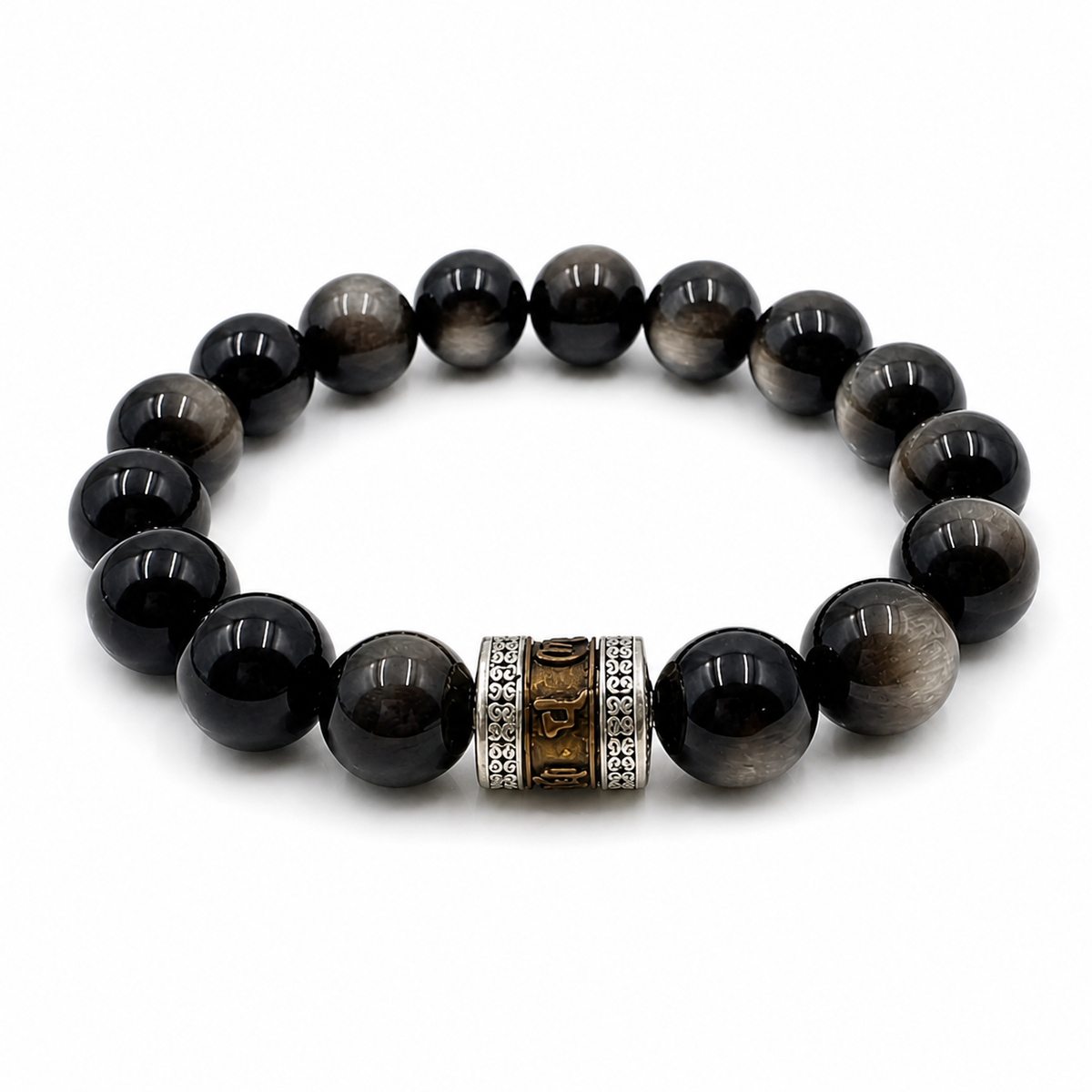 Silver Sheen Obsidian Bracelet – Protection & Calming Energy