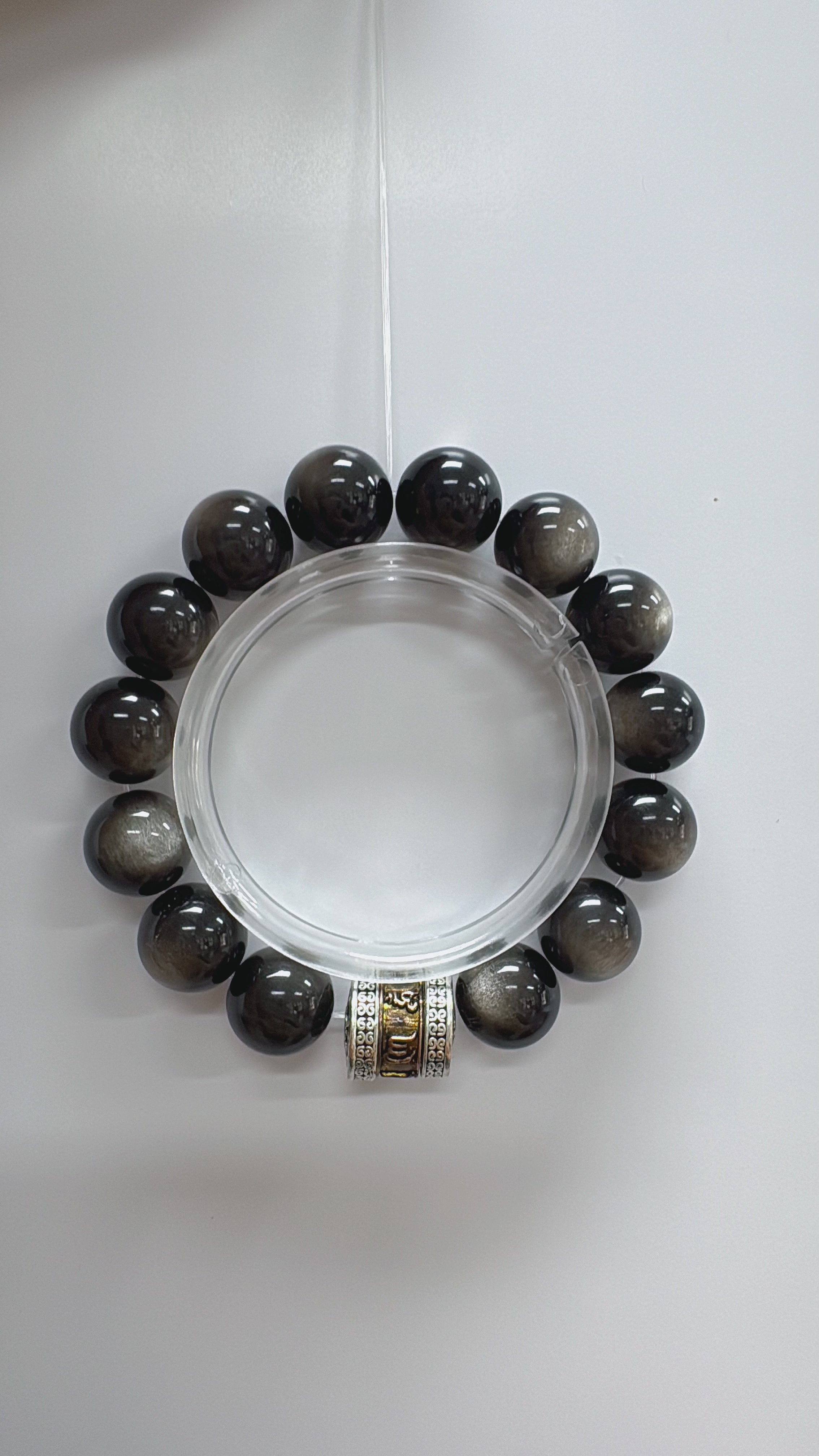 Black Obsidian Protection Bracelet | Silver Sheen · Energy Shield · Aura Cleanse
