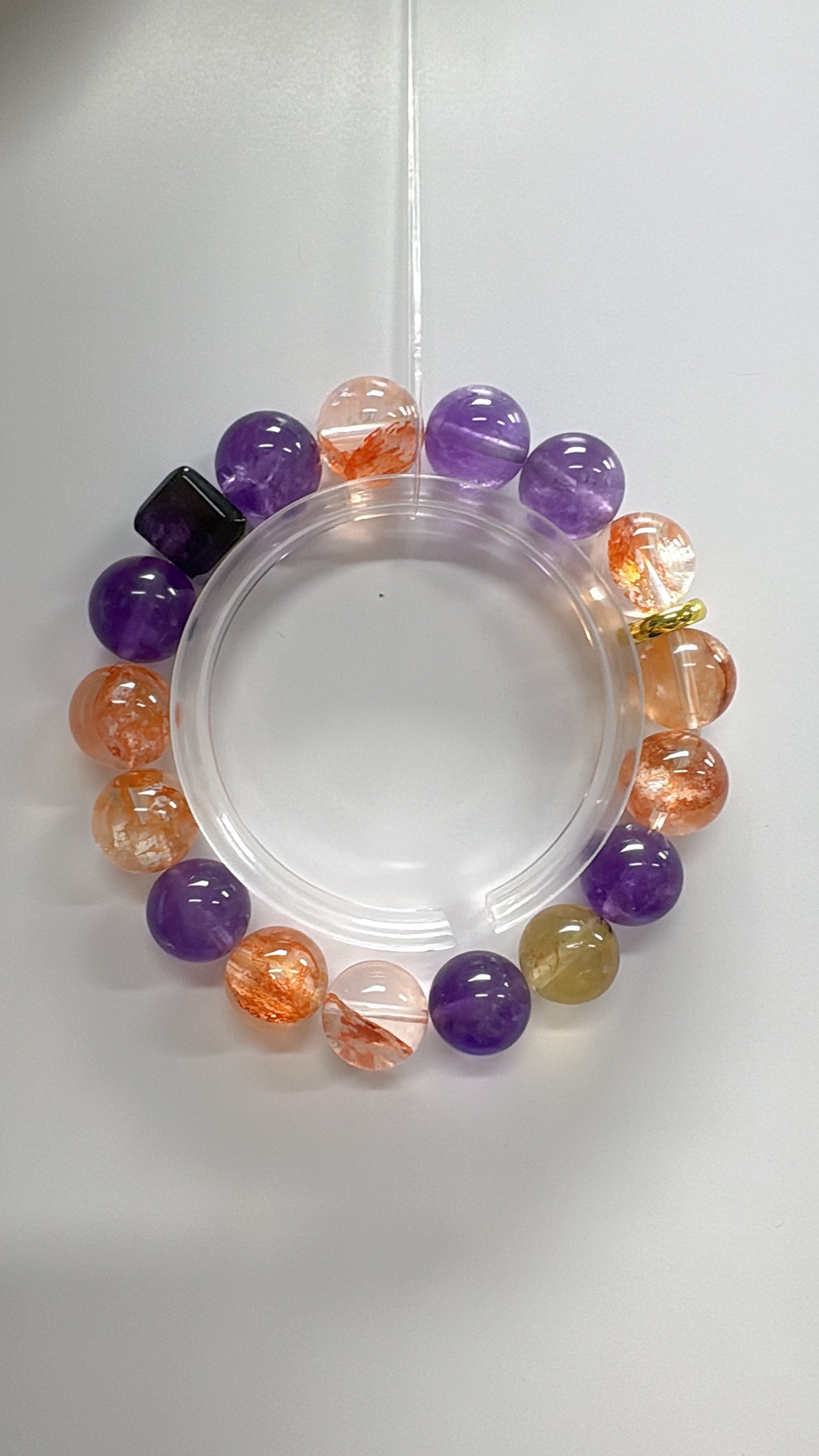 Amethyst & Red Rutilated Quartz Bracelet – Wealth & Confidence