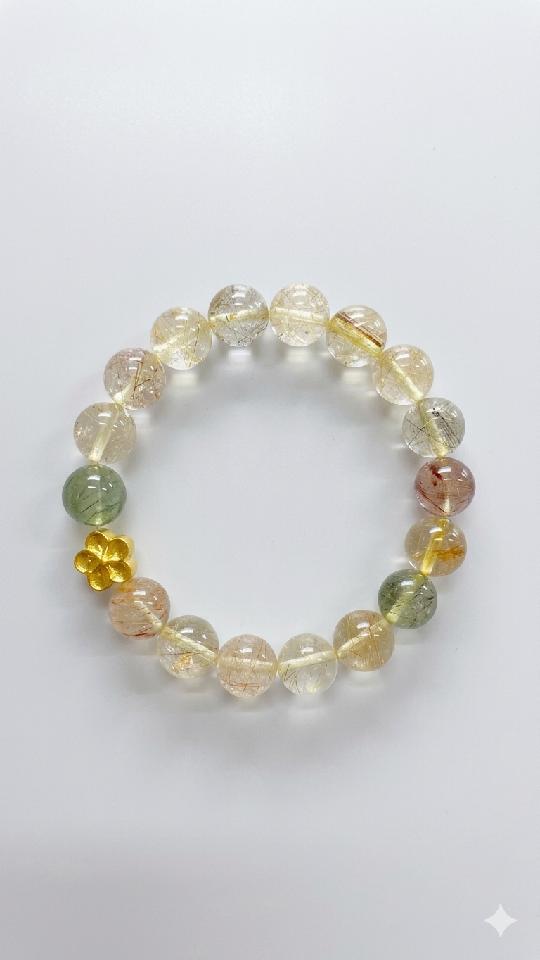 Rutilated Quartz Bracelet – Romance & Peach Blossom Luck