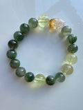 Green Rutilated Quartz & Citrine Bracelet – Abundance & Joy