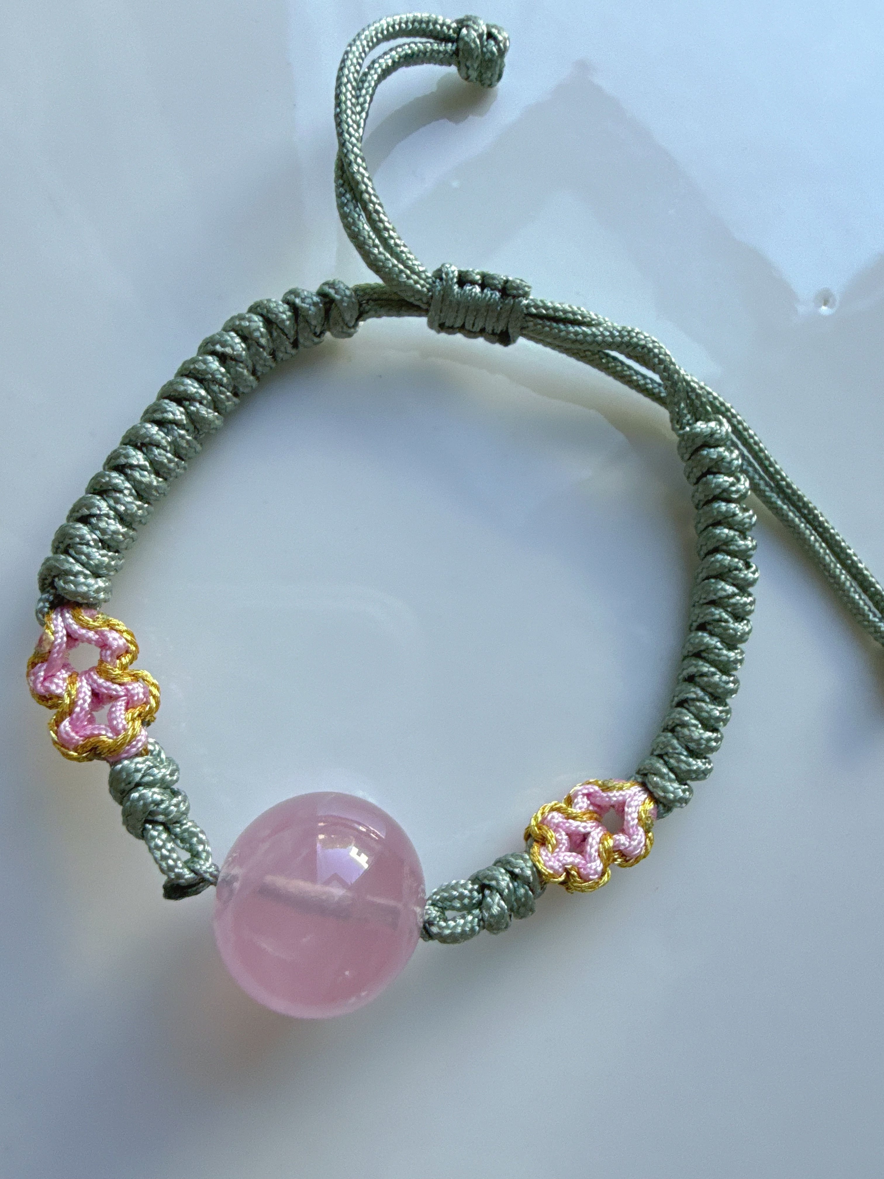 Rose Quartz Woven Bracelet – Self-Love & Romance