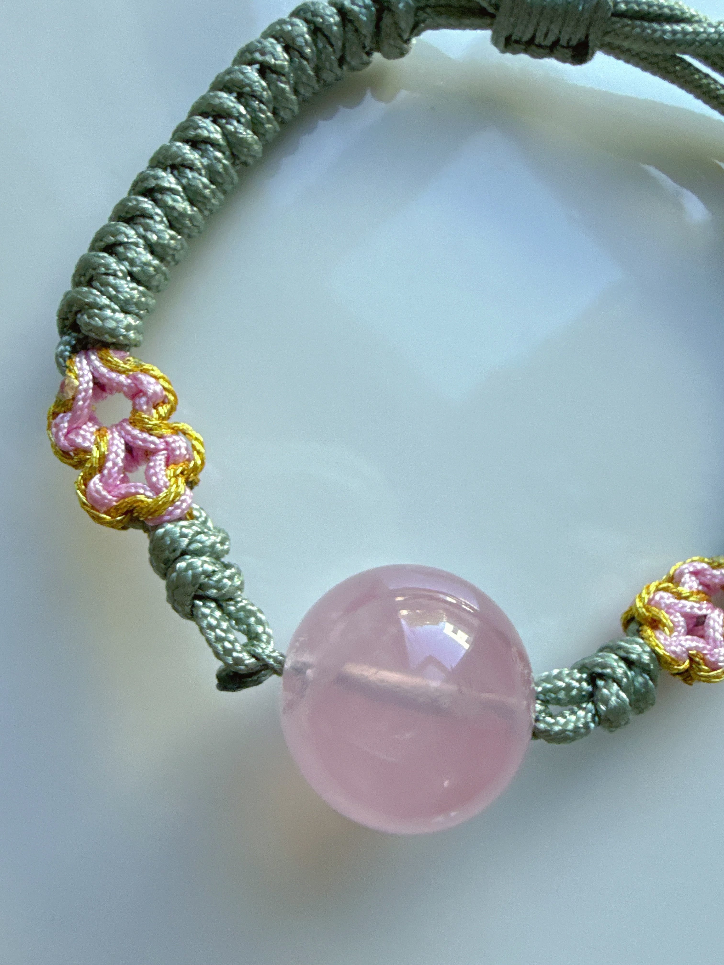 Rose Quartz Woven Bracelet – Self-Love & Romance