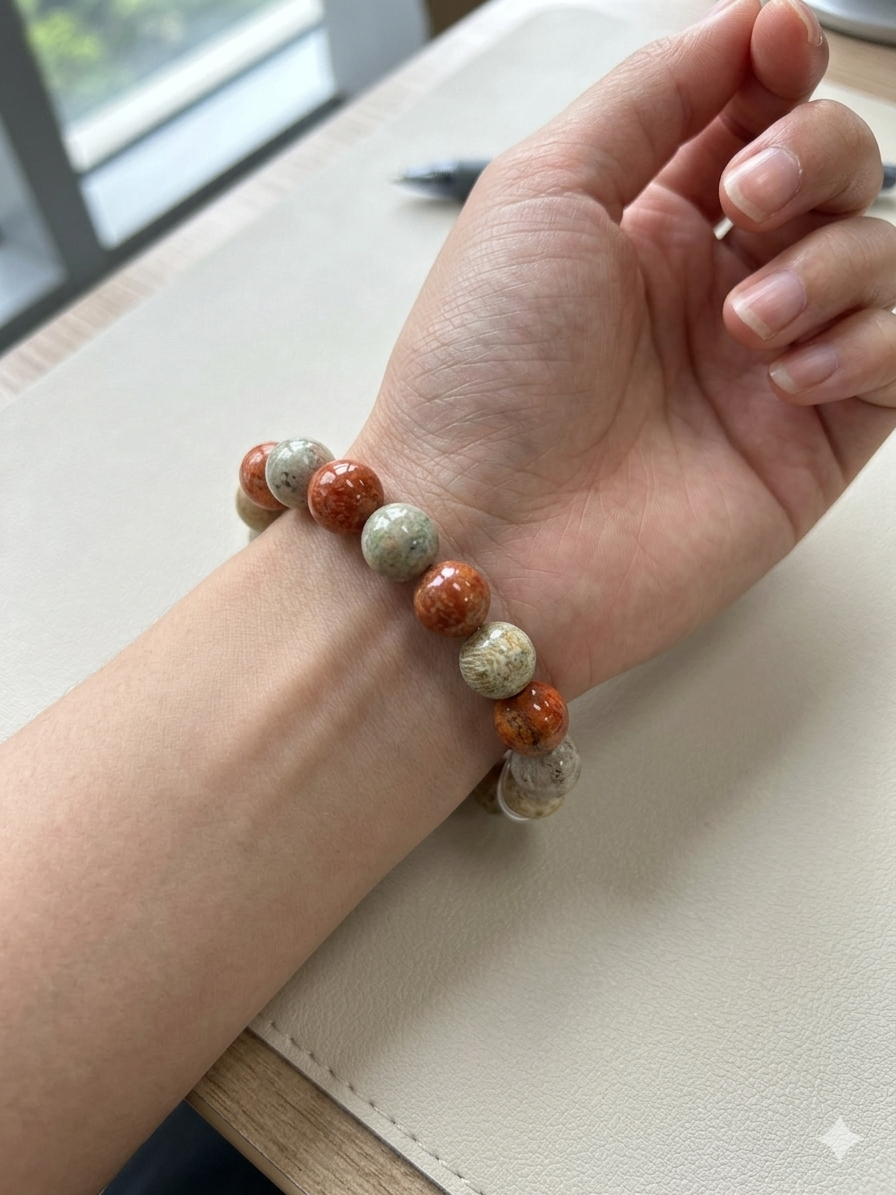 Coral Jade Bracelet – Transformation & Strength