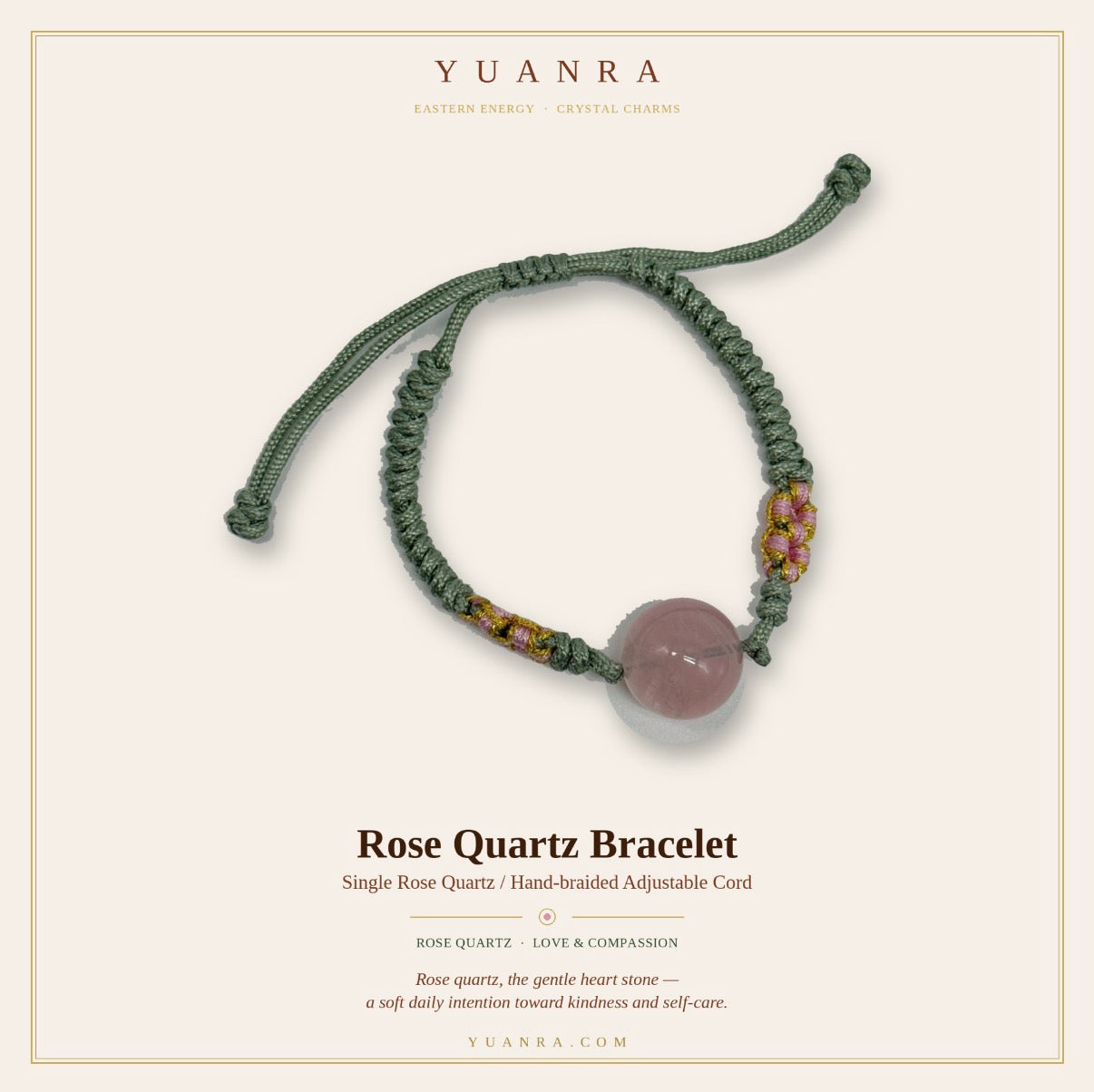 Rose Quartz Woven Bracelet – Self-Love & Romance