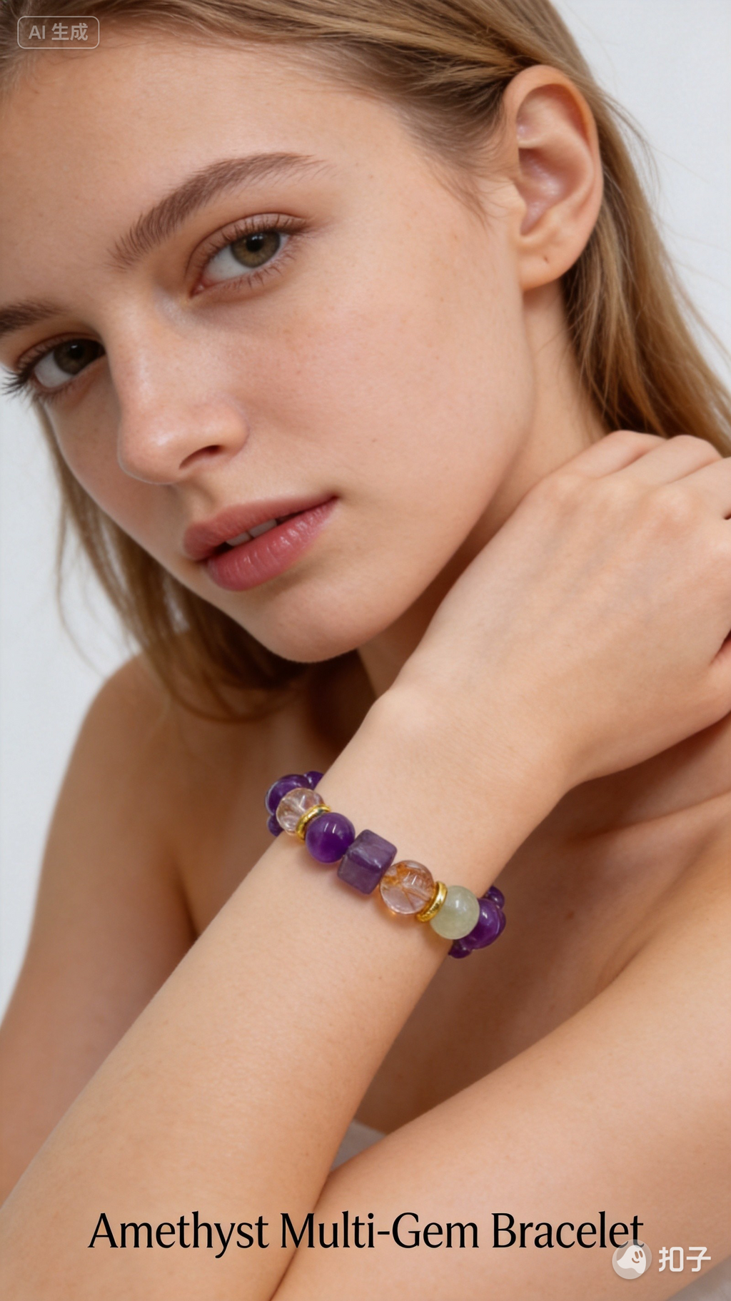Amethyst & Red Rutilated Quartz Bracelet – Wealth & Confidence
