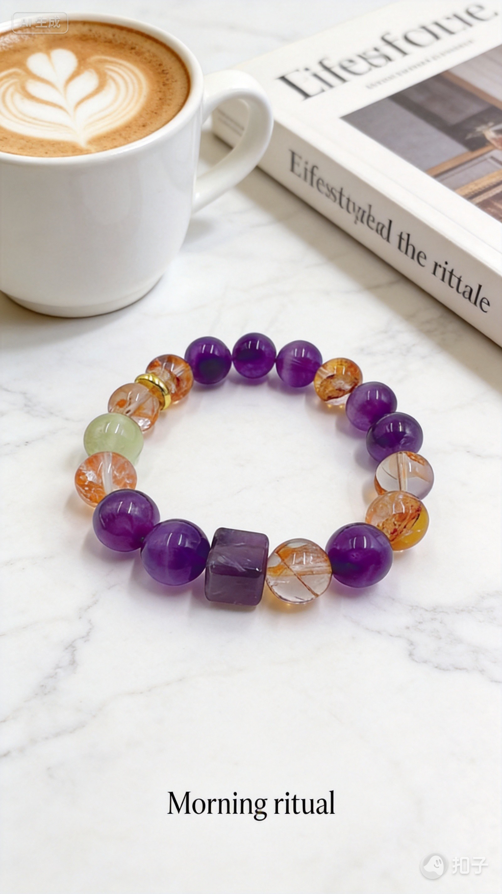 Amethyst & Red Rutilated Quartz Bracelet – Wealth & Confidence