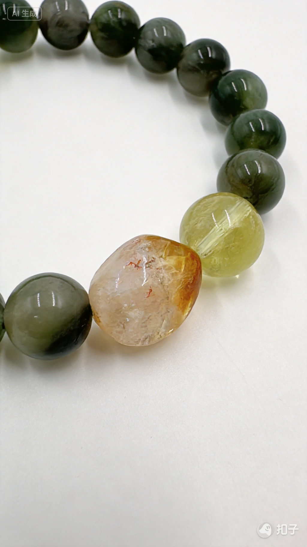 Green Rutilated Quartz & Citrine Bracelet – Abundance & Joy