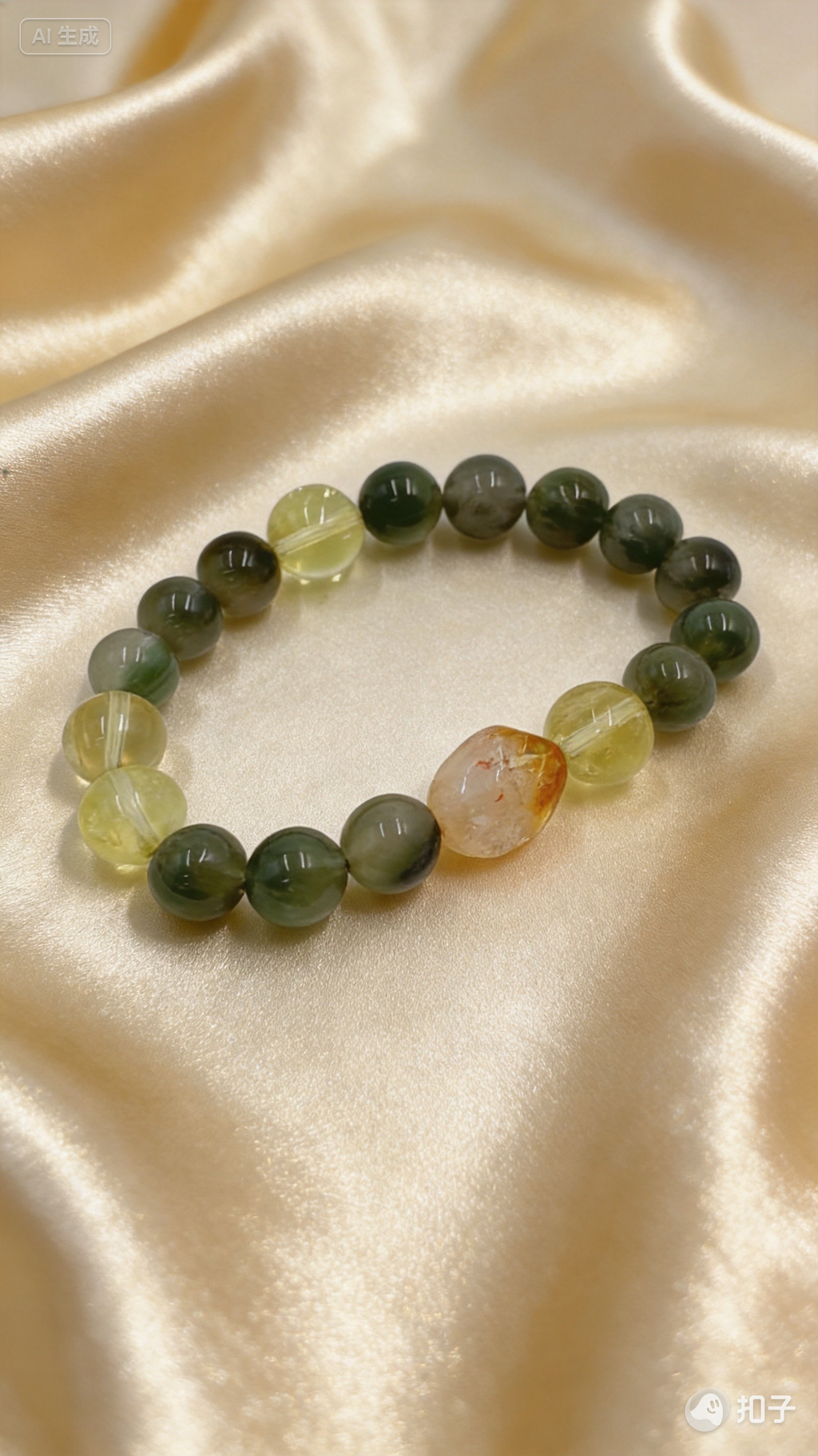 Green Rutilated Quartz & Citrine Bracelet – Abundance & Joy