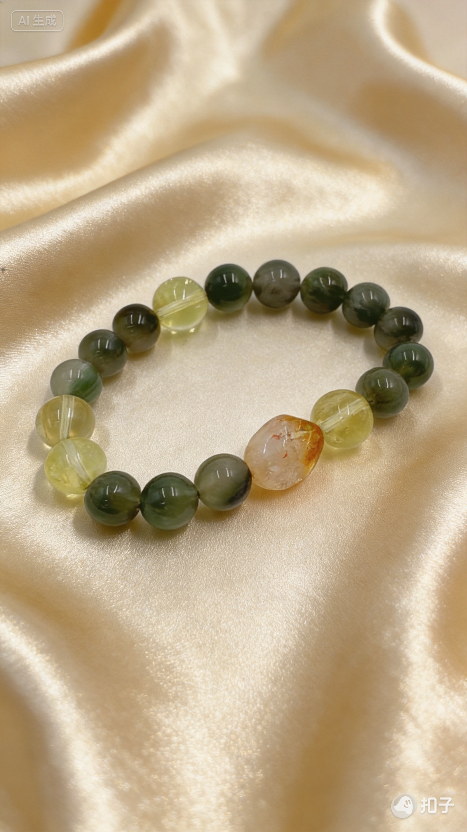 Green Rutilated Quartz & Citrine Bracelet – Abundance & Joy