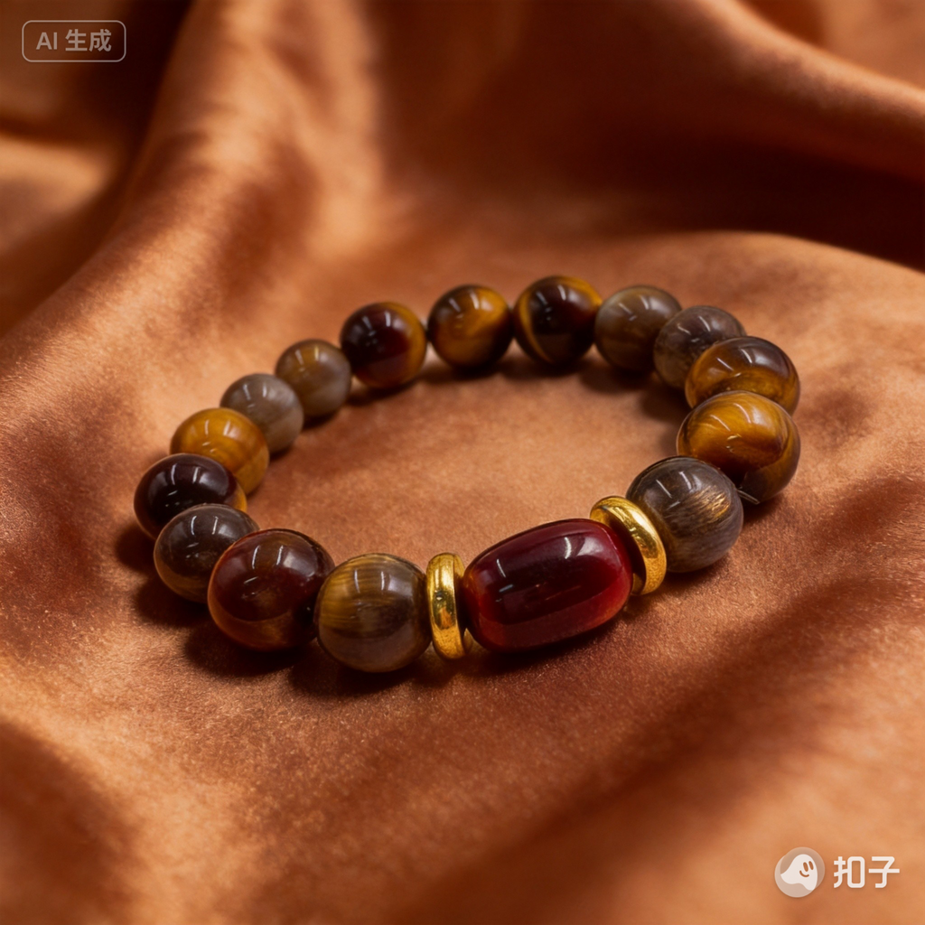 Tiger's Eye & Skeletal Quartz Bracelet – Insight & Power