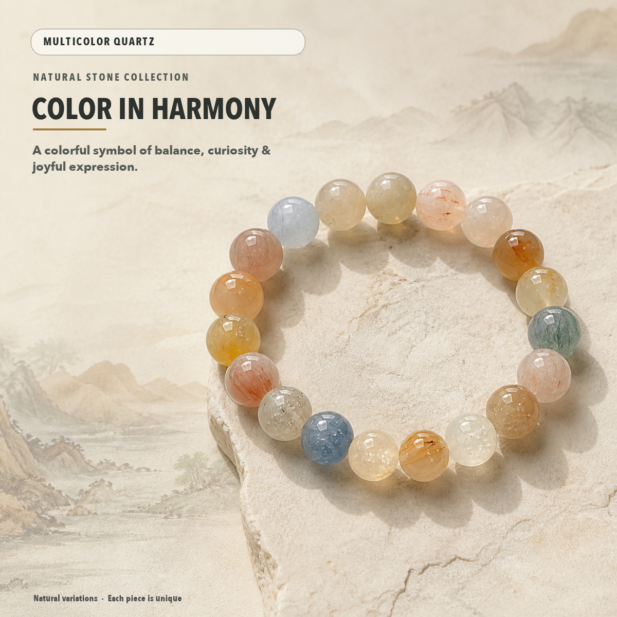Rutilated Quartz Bracelet – Abundance & Vitality – crystal meaning