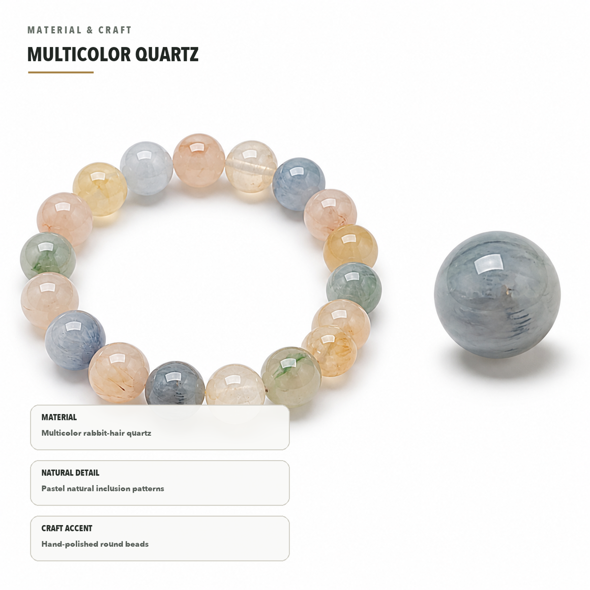Rutilated Quartz Bracelet – Abundance & Vitality – material details