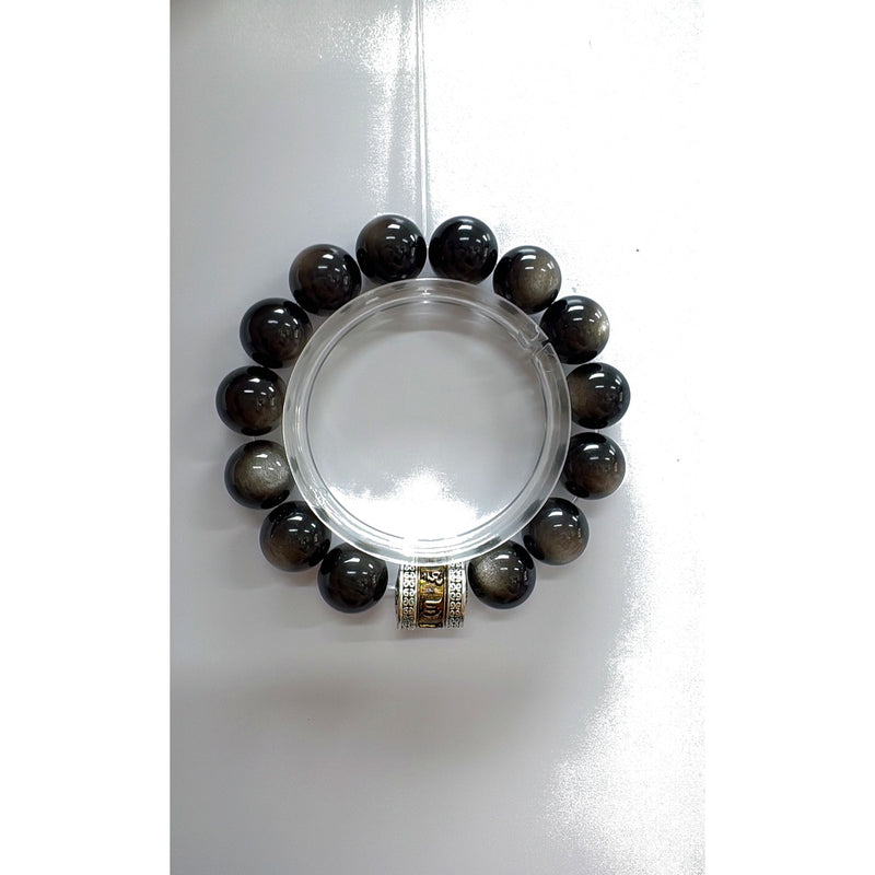 Black Obsidian Protection Bracelet | Silver Sheen · Energy Shield · Aura Cleanse