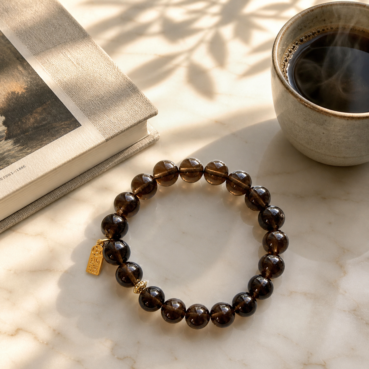 Smoky Quartz Bracelet – Grounding & Inner Peace – lifestyle scene