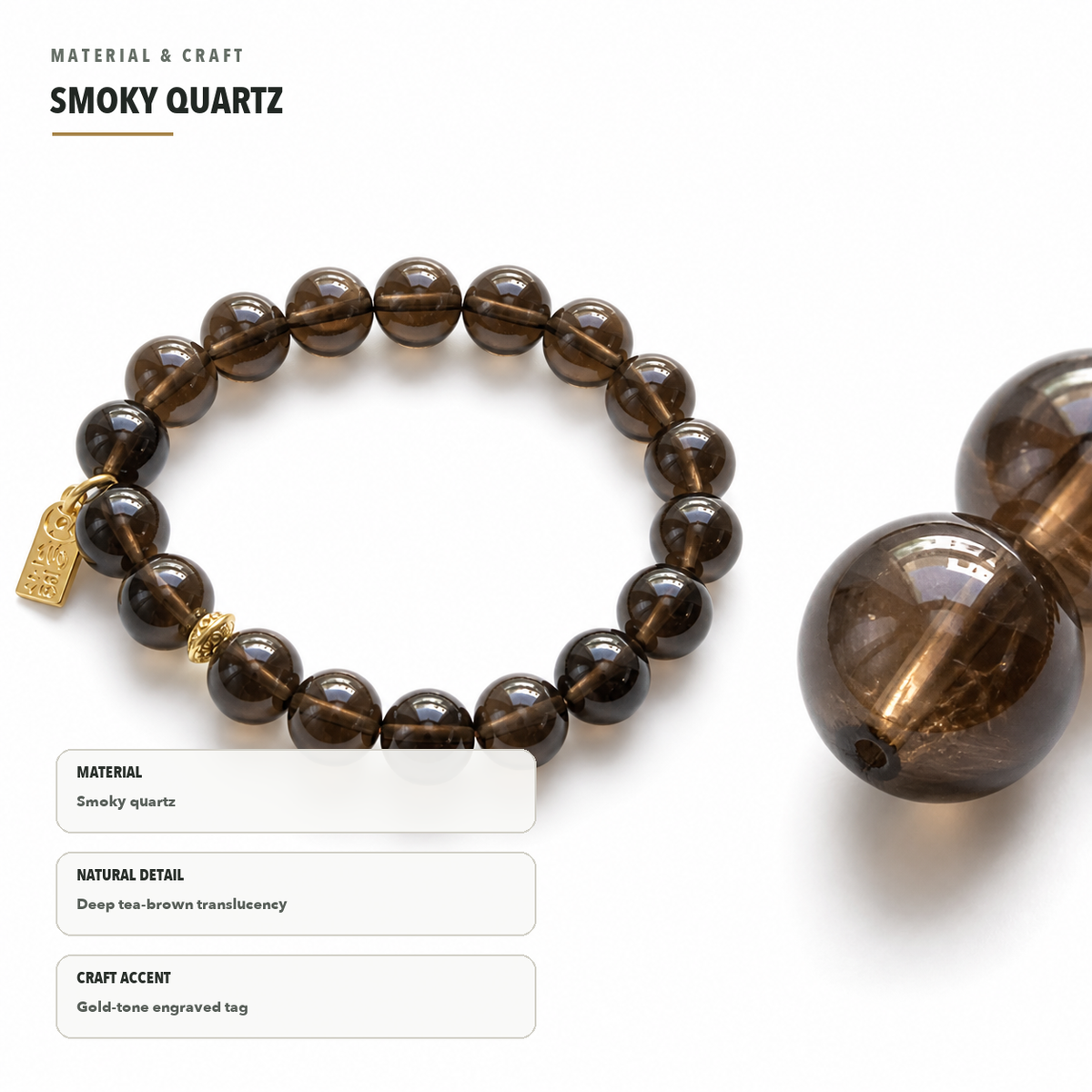 Smoky Quartz Bracelet – Grounding & Inner Peace – material details