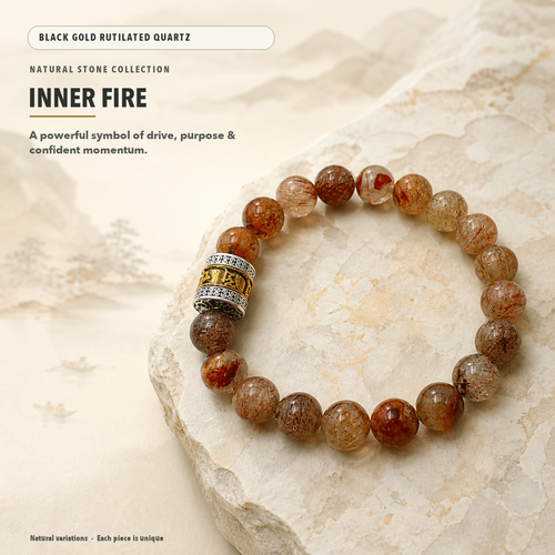 Black Super Seven Mantra Bracelet – Wealth & Protection – crystal meaning