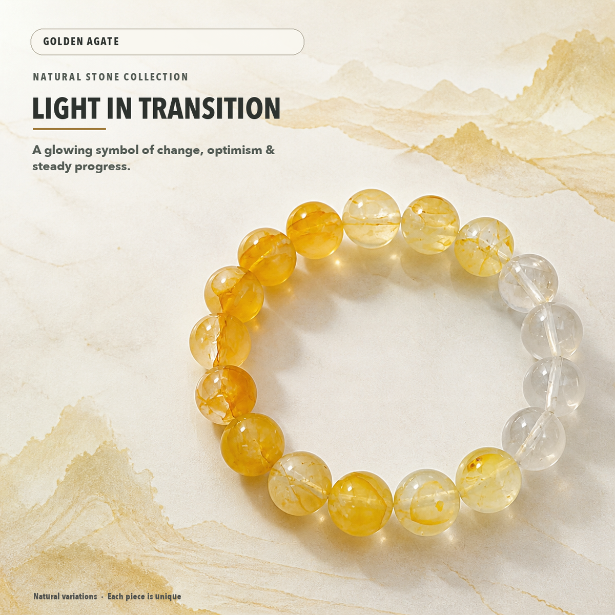 Yellow Hematoid Quartz Bracelet – Confidence & Warmth – crystal meaning