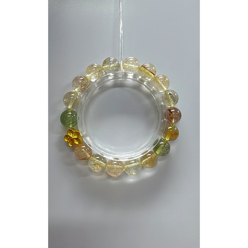 Rutilated Quartz Love Bracelet | Peach Blossom · Romance Fortune · Attraction Crystal